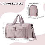 PALAY Women's Foldable Nylon Gym & Travel Duffel Bag with Shoe Compartment