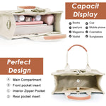PALAY Tote Bag for Women with Removable Strap and Multi Compartments 32×14×25 cm Beige Canvas | Casual Crossbody Handbag