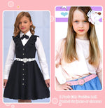 PALAY Kids Belt for Girls featuring 100cm PU Leather Heart Buckle Design in Black & Brown | Ages 6-12