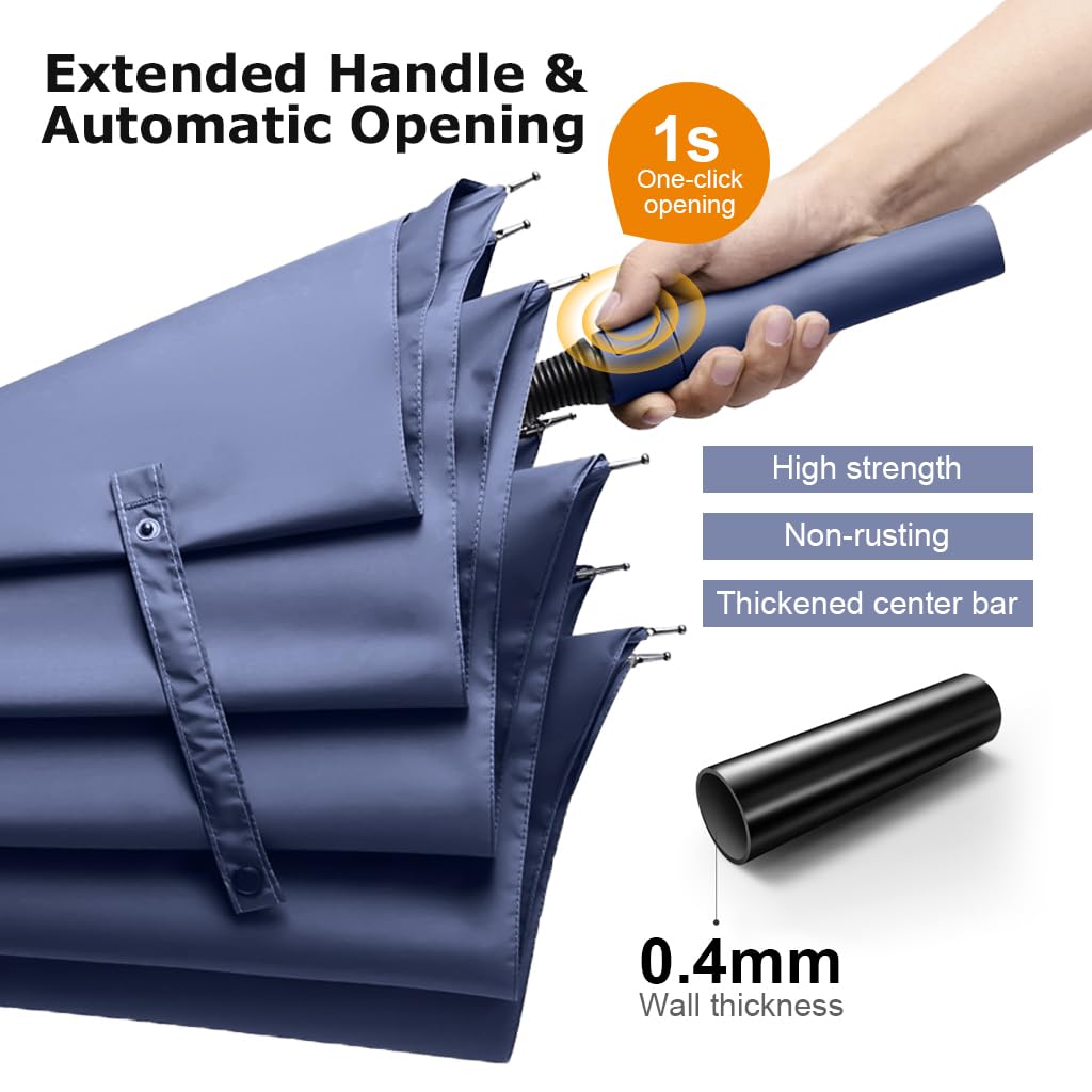 PALAY Umbrella for Men with 132cm Canopy and Auto One Touch Open | 8 Fiberglass Ribs