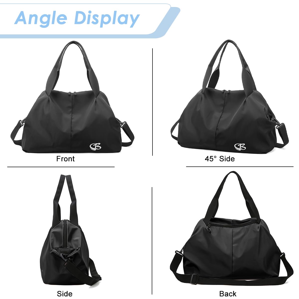 PALAY Gym Tote Bag for Women with Wet Dry Compartment and Waterproof Oxford Cloth