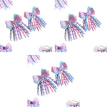 PALAY Ribbon Bow Hair Accessories for Girls featuring 6pcs Curly Design Clips | Purple Headpieces