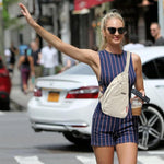 PALAY Chest Bag for Everyday Use with Zipper Pouch and Handle in Beige | Unisex Sling