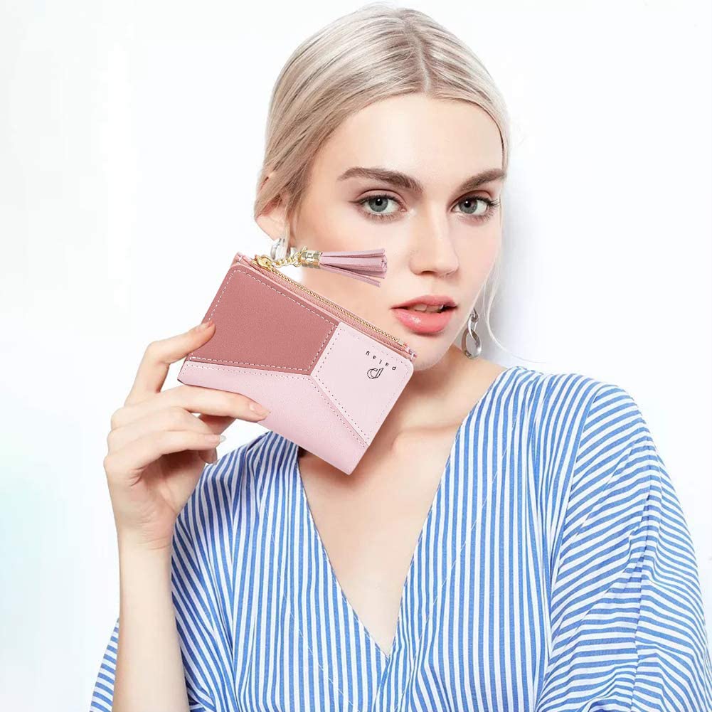 PALAY Small Womens Wallet for Girls with Zipper and Snap Closure | Soft PU Leather 2PCS