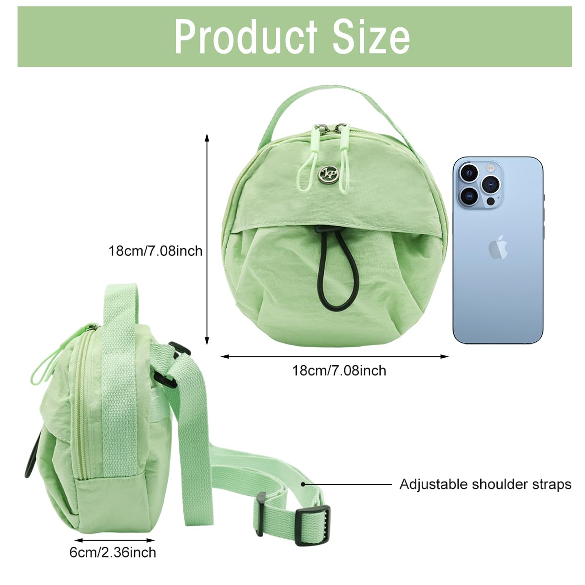 PALAY Sling Bag for Women with Dual Zipper Design and Adjustable Strap 18x6x18cm Nylon | Compact Crossbody for Daily Use