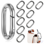 PALAY Bag Strap Link Clasps for Handbags with 0.9 in Quick Release Spring Hooks | Silver 10 Pcs