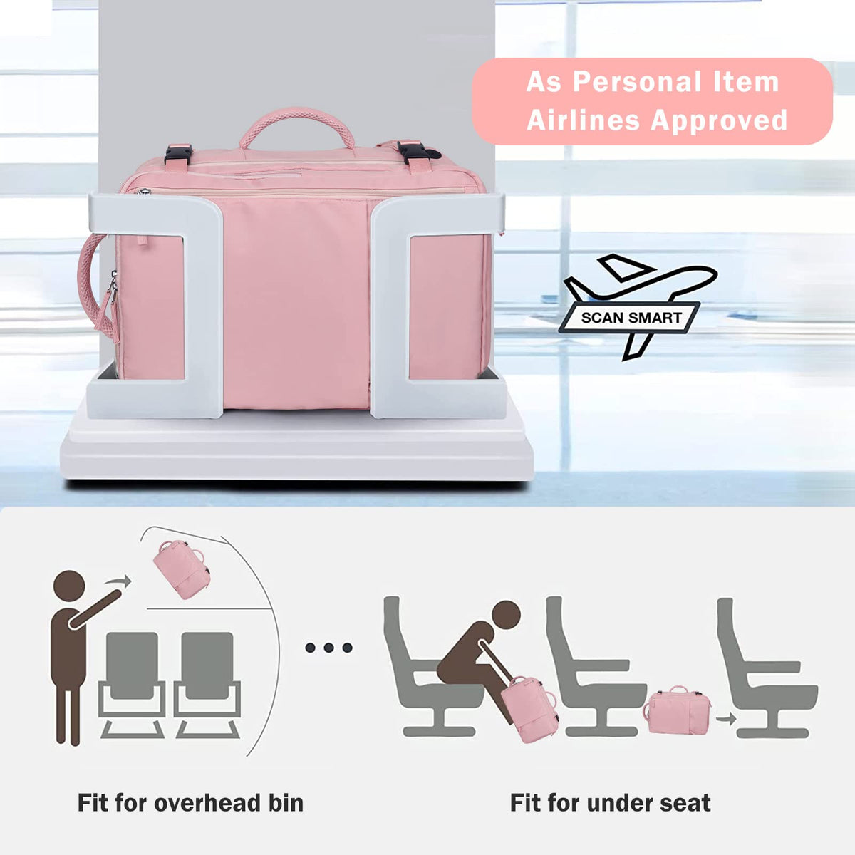 PALAY Laptop Backpack for Travel and Business with Dual Handle and 20L–35L Expansion | Pink