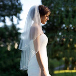 PALAY Bridal Veil for Wedding featuring 150cm Fine Mesh Tulle with Elegant White Edging