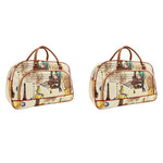PALAY Duffle Bag for Women Travel with Shoulder Strap and Spacious Compartments | Waterproof PU Leather Beige Design