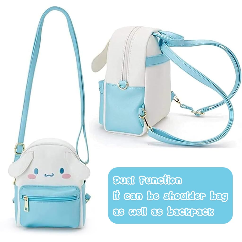 PALAY® Cute Backpack for Girls Kawaii Girls Backpack Small PU Backpack Cute Sanrio Cinnamoroll Crossbody Bag with Handle Birthday Gift Christmas Gift for Girls, 23x24x12cm