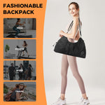 PALAY Women Gym Bag for Travel and Fitness with Shoe Compartment | Waterproof Nylon Black