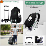 PALAY School Bag Trolley Rolling Backpack for Kids featuring 6 Wheels and Detachable Stand | Ideal for Elementary and Middle School