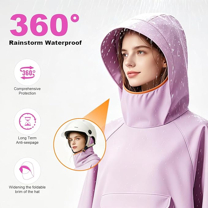 PALAY High Collar Motorcycle Raincoat for Women