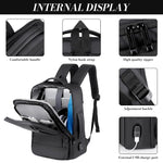 PALAY Backpack Bag for Men with USB Charging Port and Padded 17 in Laptop Compartment | Expandable 30–35L Waterproof Design for Business Travel
