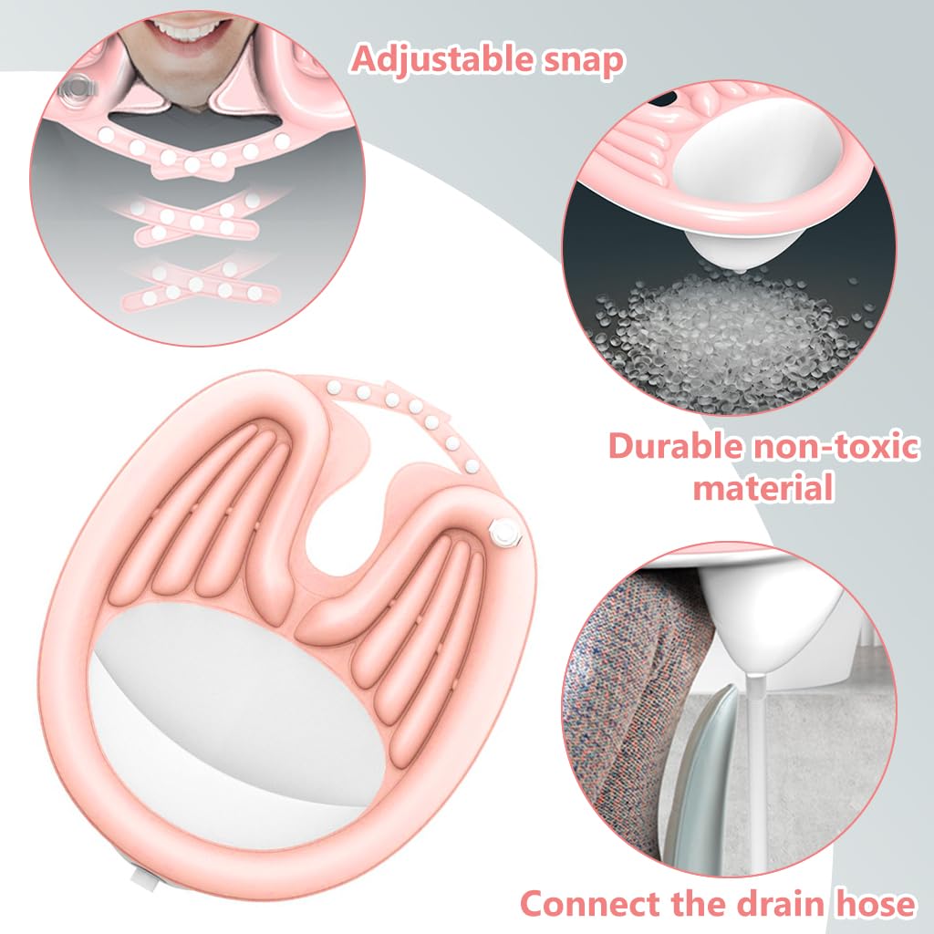 PALAY Inflatable Hair Washing Basin for Bedridden and Elderly with Drain Pipe and Adjustable Buckle