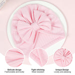 PALAY® 3 Pack Turban Cap for Baby Girl Boy Cute Stretchy Baby Cap Soft Infant Beanie Baby Hat for Newborns Baby Head Cap Hat Accessories Shower Gifts Turban Bow Baby Cap 6-12 Months