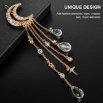 PALAY Hair Clips for Weddings and Parties featuring Moon Tassel Design 2 Pcs Gold | Alloy Hair Accessories for Women