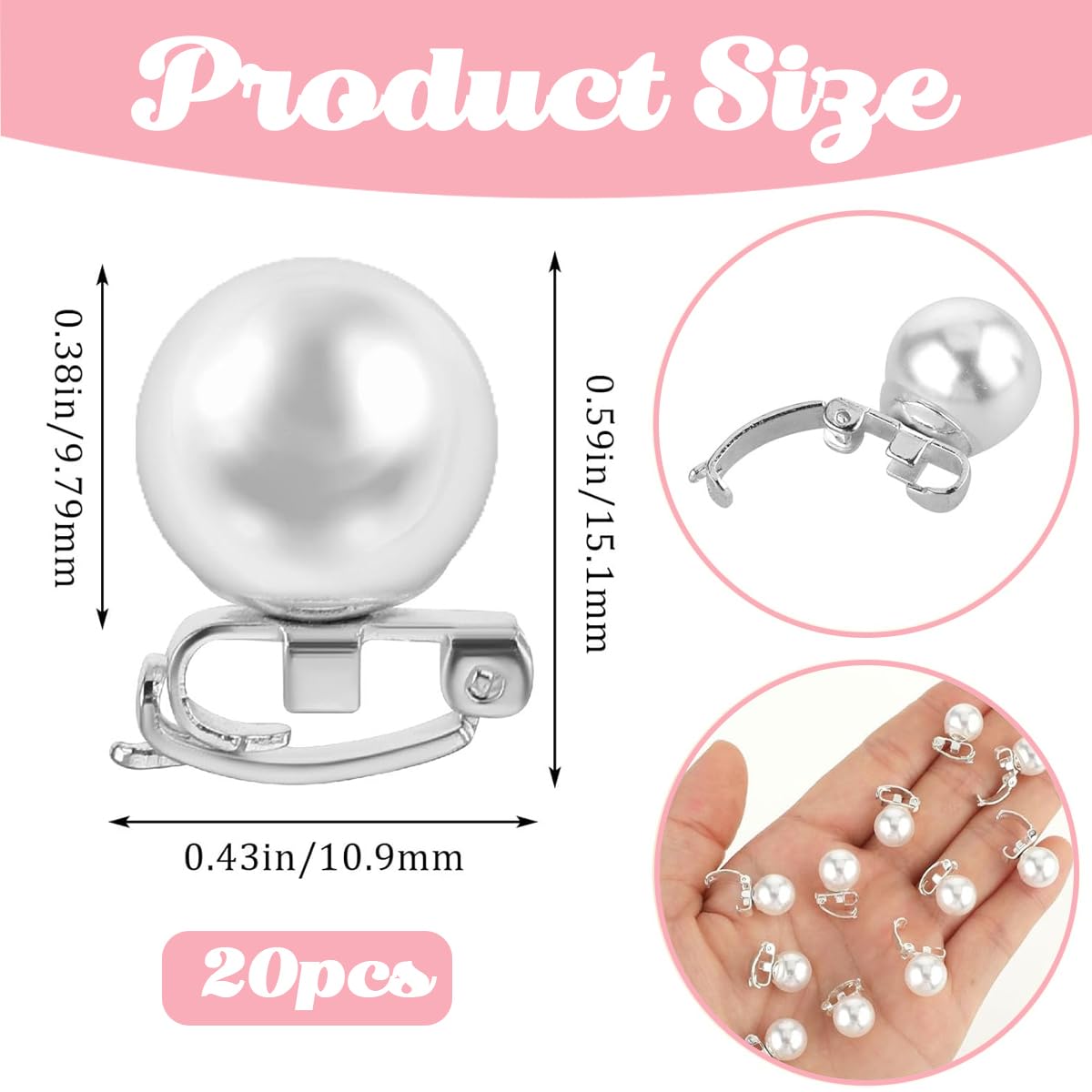 PALAY Small Pearl Hair Clips for Women featuring 40 pcs alloy design & 0.38 in pearls | Elegant white pins for weddings and daily hairstyles