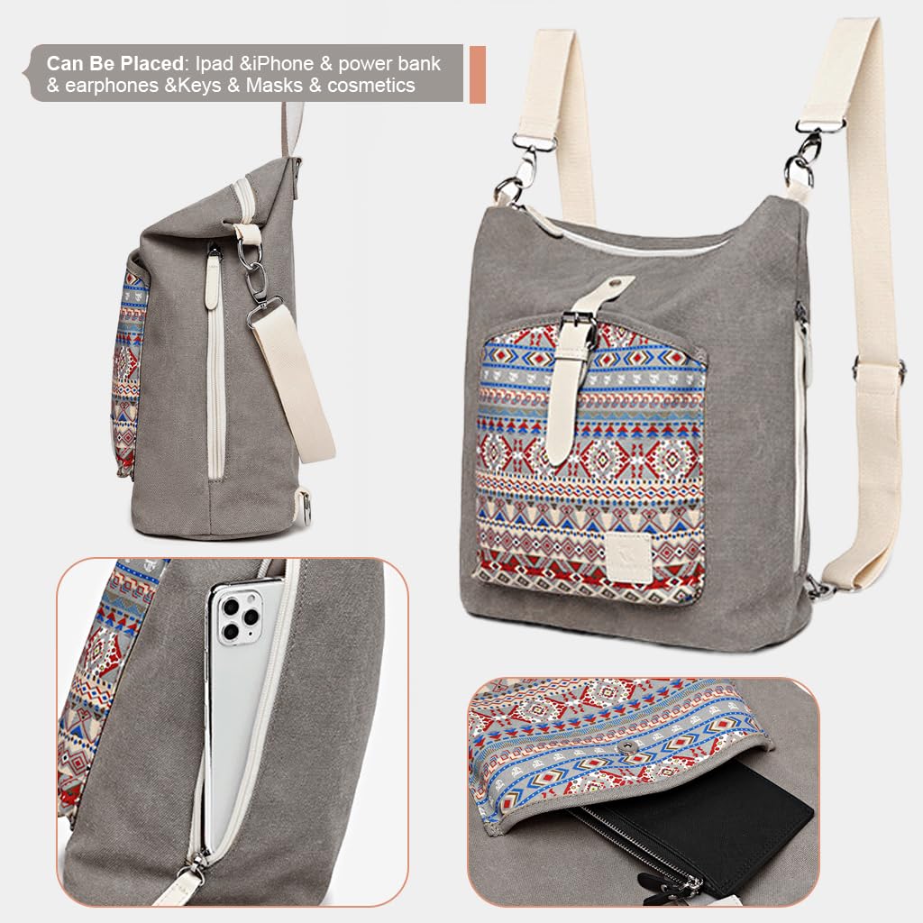 PALAY Women Backpack for Work and Travel with 30x13x38cm Space | Canvas Multiway Bag