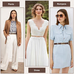 PALAY Waist Belt for Women Dresses featuring Interlock Buckle and 40in Adjustable Fit | Brown and Cream PU Slim Design