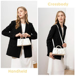 PALAY Evening Purse for Women featuring Faux Pearl Handle and Glossing Crinkle PU Design