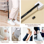 PALAY Shoehorn for Easy Wear with 24.6 in Ergonomic Handle and Magnetic Wall Hook | ABS Black