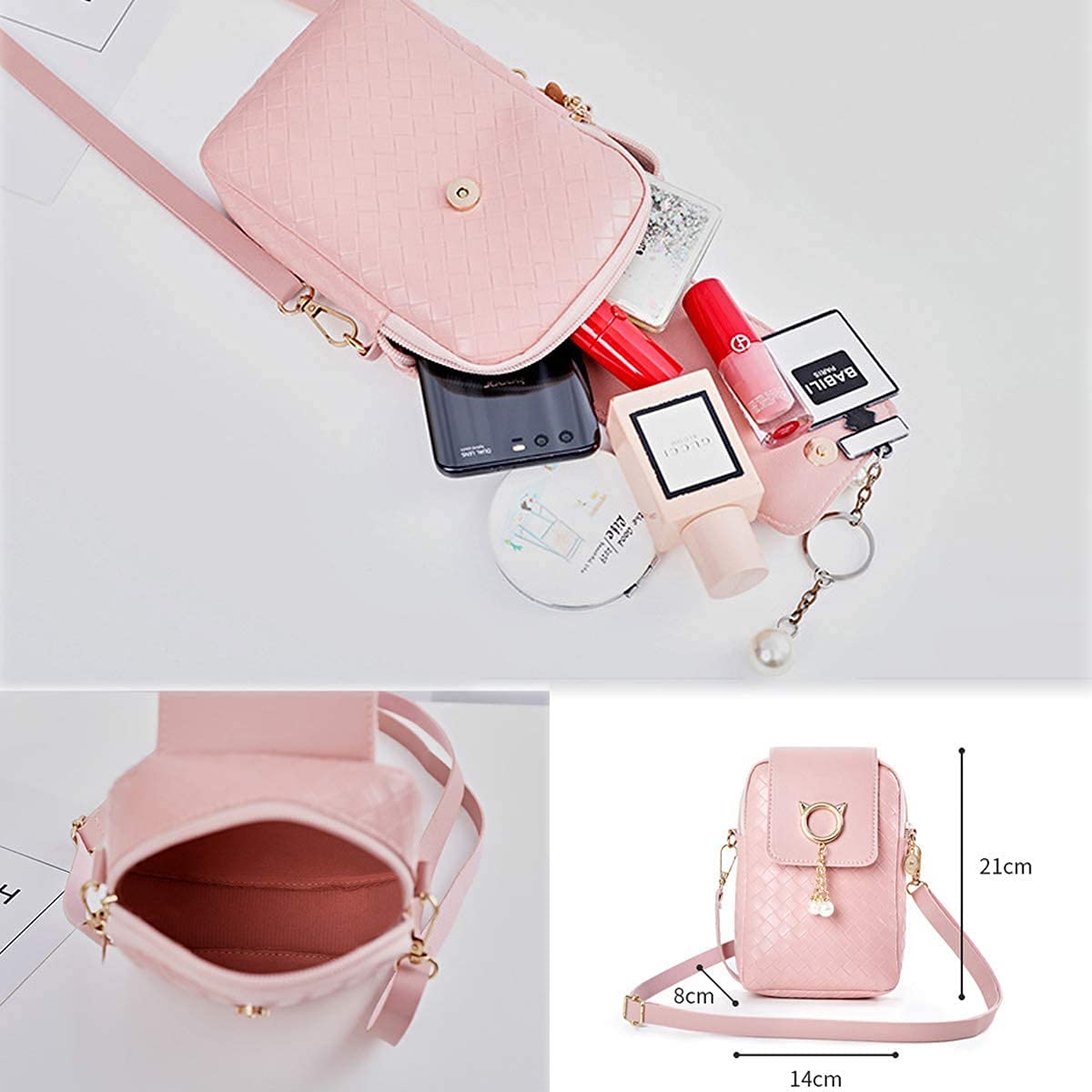 PALAY Small Crossbody Bag for Daily Use with 3 Layer Design and Headphone Port | PU Leather