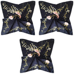 PALAY Square Scarf for Women with 35 x 35 in Size and Satin Silk Like Fabric in Navy Blue