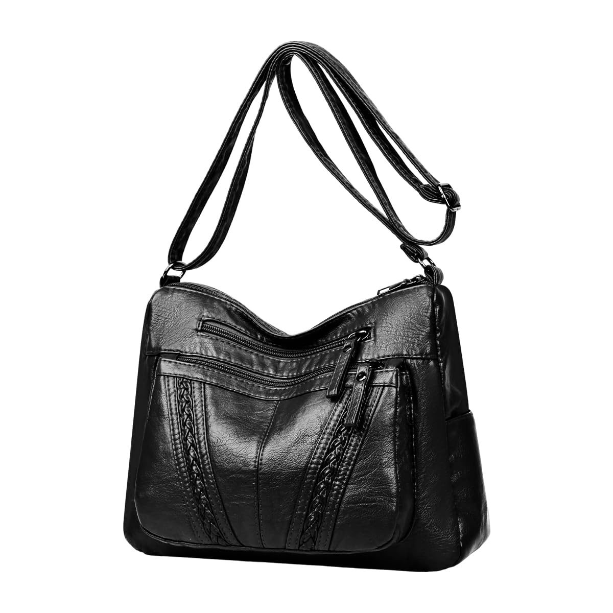 PALAY Shoulder Bag for Women with Multi Layer Compartments 28x10x22cm PU Leather | Crossbody and Travel Tote