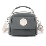 PALAY Hand Bag for Women with 21x10x18cm Size and Three Zippered Compartments | Grey Nylon Shoulder and Sling Style