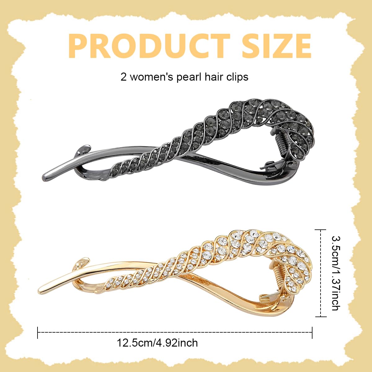 PALAY Hair Bun Clips for Effortless Updos with Rhinestone Design and 2 Color Options | Alloy Construction