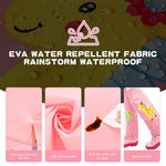 PALAY Rainboot Cover for Girls with Elastic Closure featuring 17.3 in EVA Waterproof Gaiters | Cartoon Print Pink