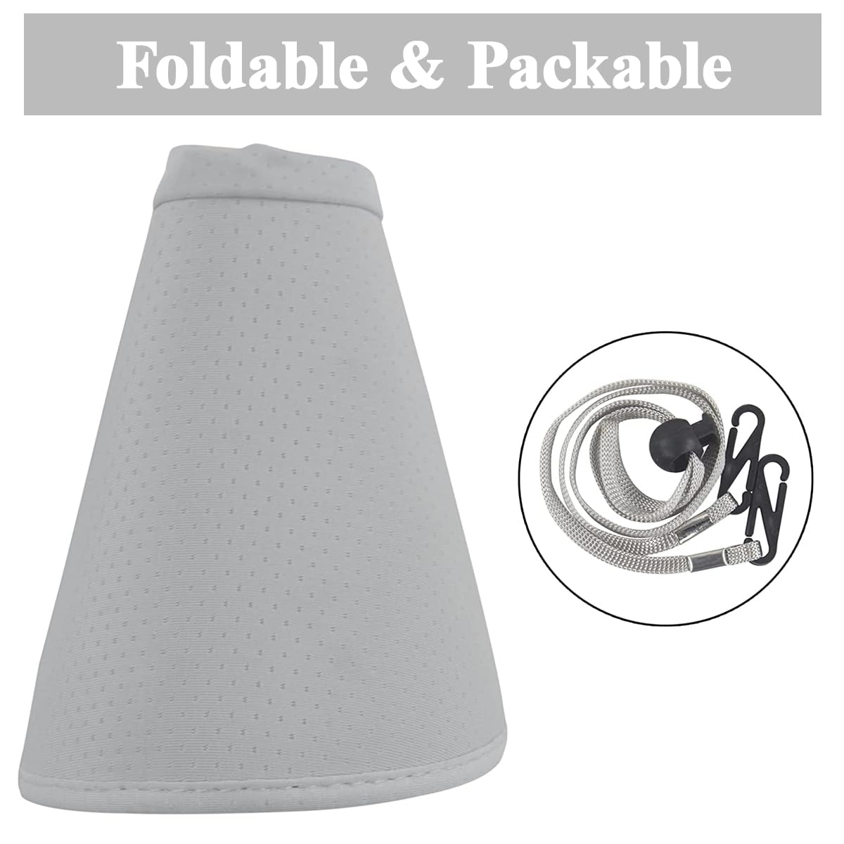 PALAY Sun Hat for Women with Detachable Face Cover and Wide Brim | 2PCS Grey Outdoor Visor