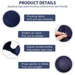 Palay Inflatable Travel Pillow for Airplane and Office with Built In Hand Pump | Soft Blue Flocking