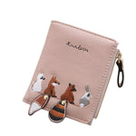 PALAY Wallets for Women for Daily Use with Smooth Zipper Pocket 12×9.5×2cm PU Leather Pink Purse