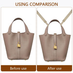 PALAY Purse Bag Handles for Shoulder and Crossbody Bags with Snap Button Closure | 23.6 in Adjustable PU Straps in Black & Beige