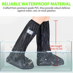 PALAY Waterproof Shoe Cover for Boots with Zip-up Calf and Elastic Ankle Strap | Wear-resistant PVC