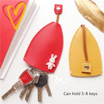 PALAY® 4 PCS Car Key Case, Cute Key Case Holder, PU Leather Key Pouch Large Capacity Pull Out Car Keychain Bag Sleeve