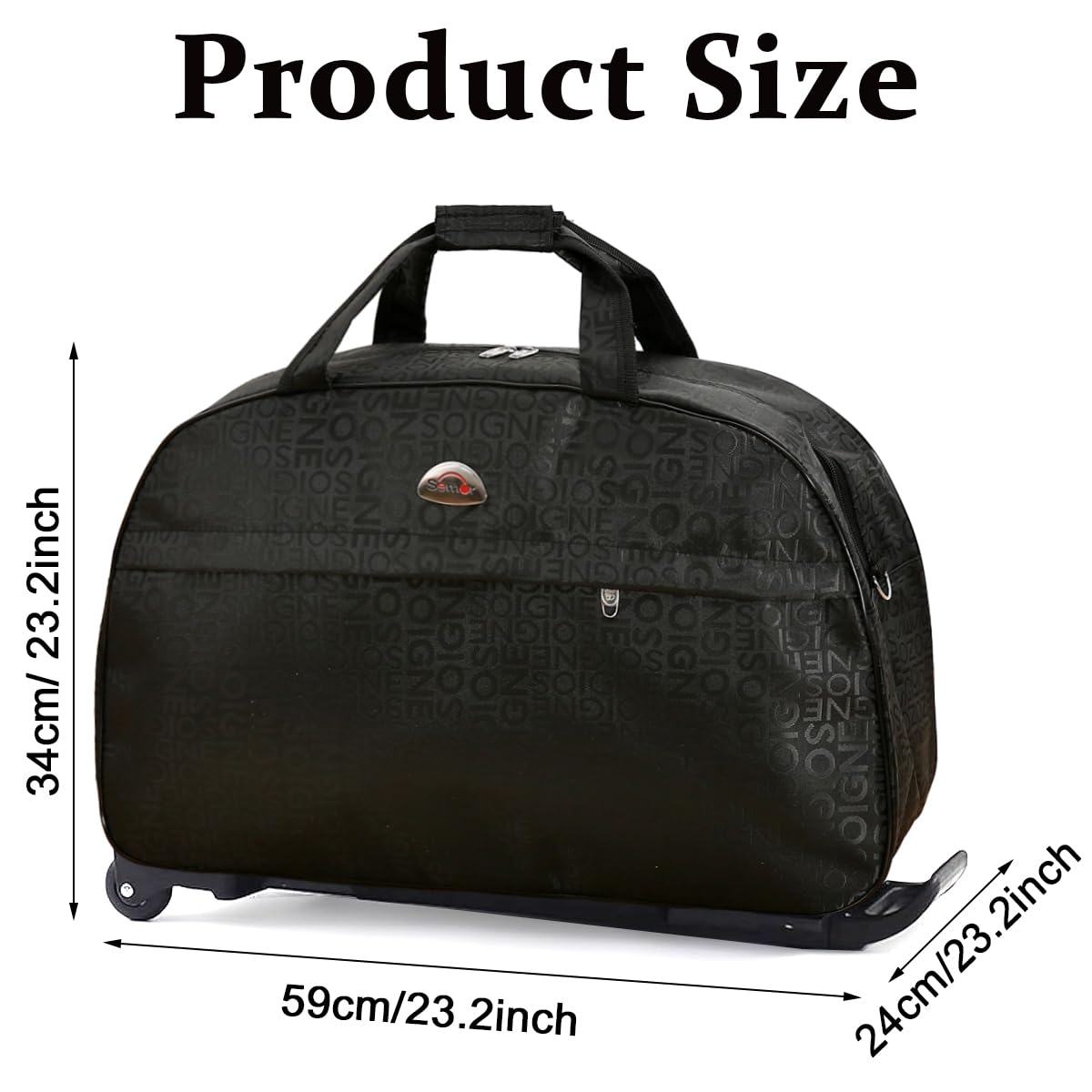 Palay Travel Luggage for Short Trips featuring Wheeled Duffel Design 60 x 38 x 28 cm Black