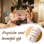 PALAY® Tobilleras bañadas en oro de 14 quilates para mujer, impermeables, pulseras de tobillo para mujer, pulseras de tobillo de eslabones cubanos de espiga para mujer, juego de tobilleras