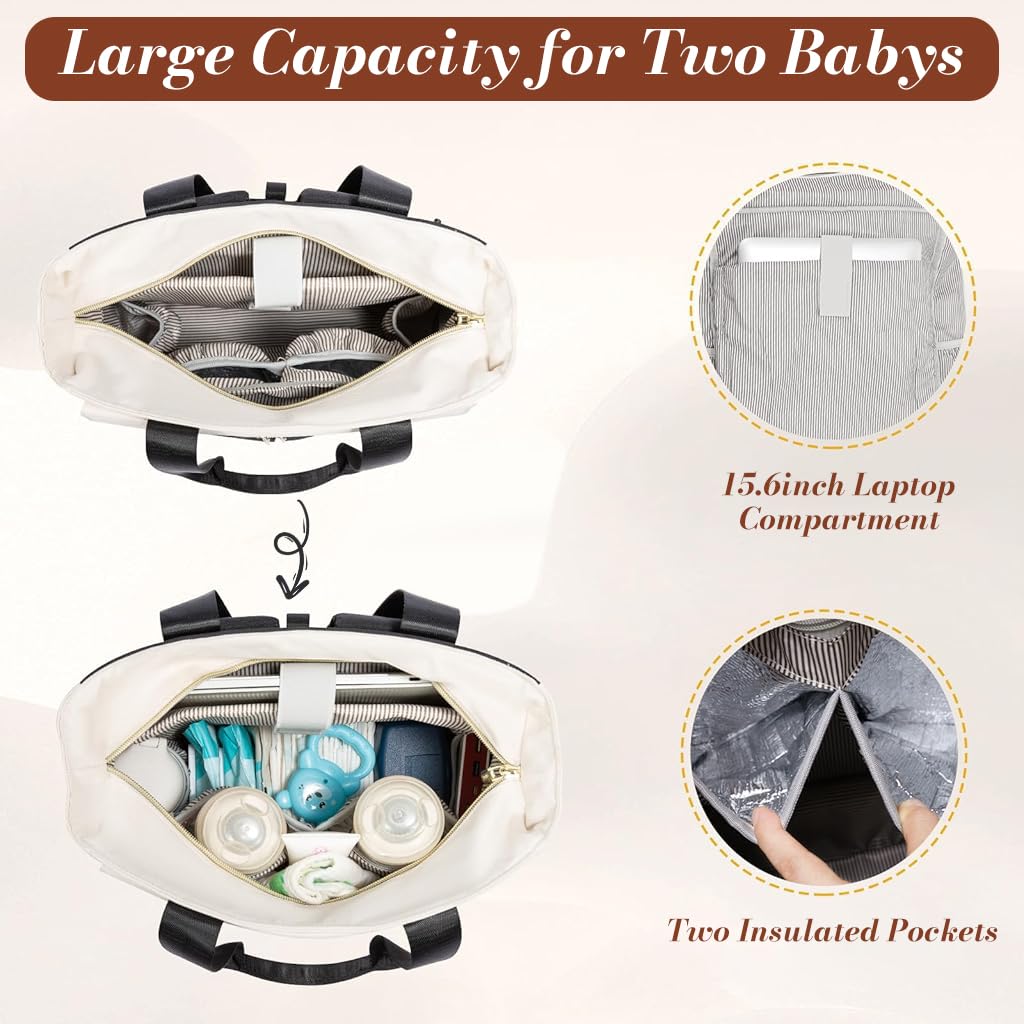 PALAY Diaper Bag Backpack for Travel with Changing Pad and Multi Pockets | Black Large Capacity