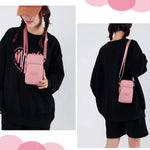 PALAY Small Crossbody Phone Bag for Women with 3 Zipper Layers and Oxford Cloth | Pink Shoulder Wallet