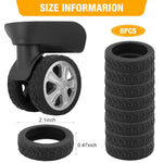 PALAY Luggage Wheel Silicone Protector Cover Set 16pcs for 2in Wheels | Black Silent Shock Proof