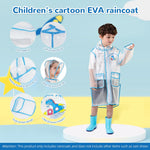 PALAY Kids Raincoat for School with Integrated Backpack Cover and EVA Cartoon Hood | 6–10 Years