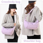 PALAY Shoulder Bag for Women with Multiple Zipper Pockets and Adjustable Strap Violet