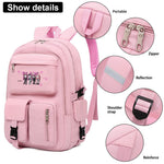 PALAY® Blackpink Standard Backpack For Girls School Bags Blackpink Kpop Theme Prints With Usb Charging And Headset Port Backpack For Student College School Bag For Boys, 18 L, Full Size