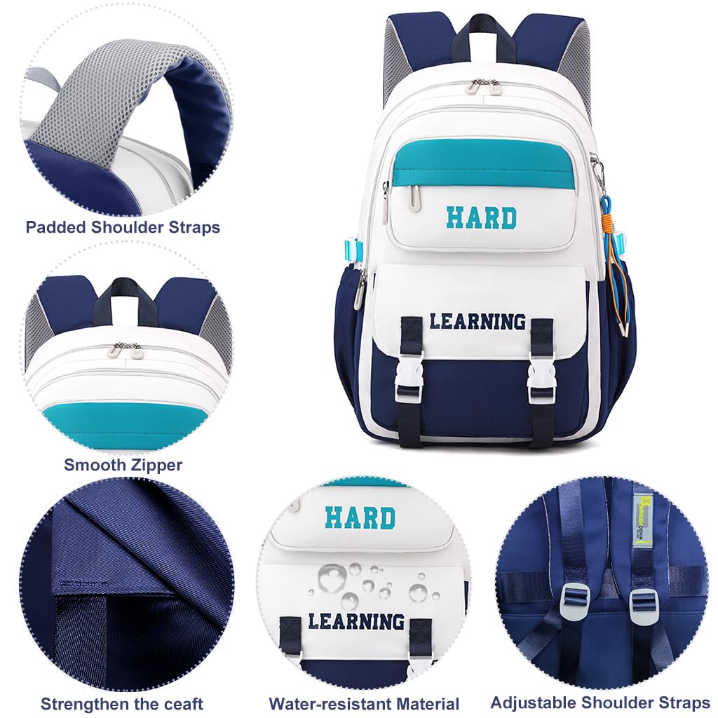 PALAY School Backpack featuring Multi Compartments for 15.6 in Laptop with Waterproof Oxford Cloth | Comfortable Padded Straps for Girls