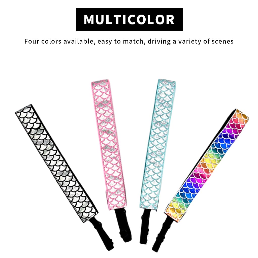 PALAY Mermaid Elastic Headbands for Yoga and Running featuring 2.5cm Width | 4pcs Set
