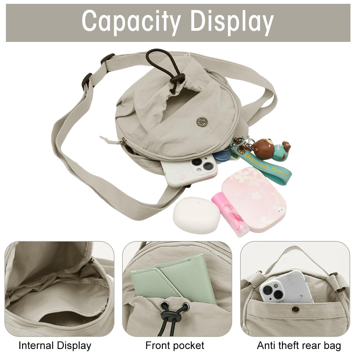 PALAY Crossbody Bags for Women 18x6x18cm with Dual Zipper Design Durable Nylon Sling | Stylish Everyday Carry
