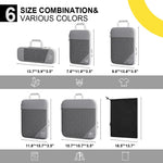 PALAY Travel Organizer Bags Set for Luggage with 6 Sizes Transparent PVC Pouches | Space Saving Clothing Storage